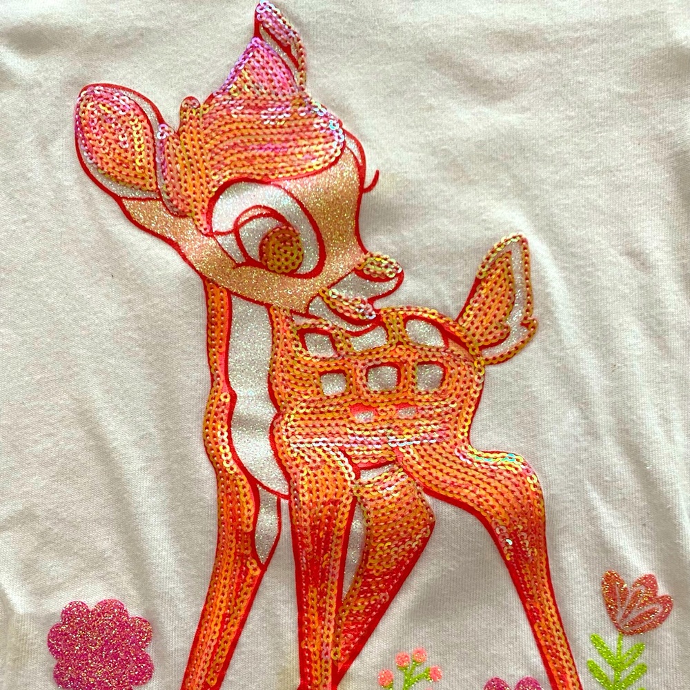 Jumping beans size 4 sequins Bambi t-shirt - Picture 2 of 4